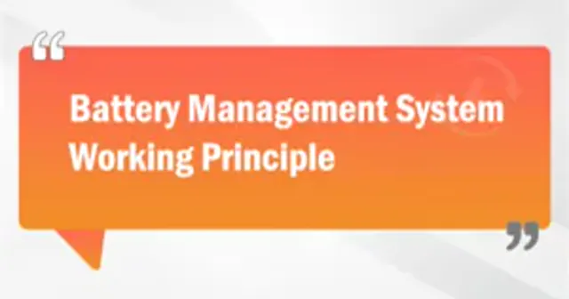Battery Management System Working Principle