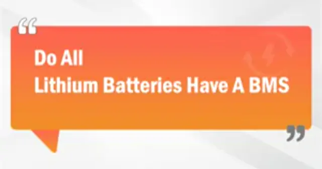 Do All Lithium Batteries Have A BMS