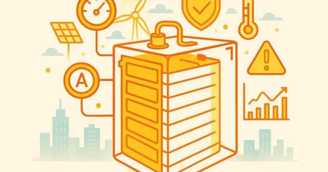 Wireframe silhouette of a lithium battery management system showcasing safety and efficiency indicators, with abstract renewable energy elements and data graphs.